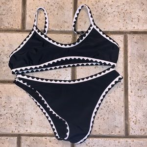 black and white Suit set